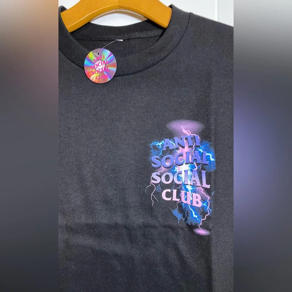 NWT ASSC Anti Social Social Club Bolt From The Blue Black Shirt Size Small - Picture 6 of 8